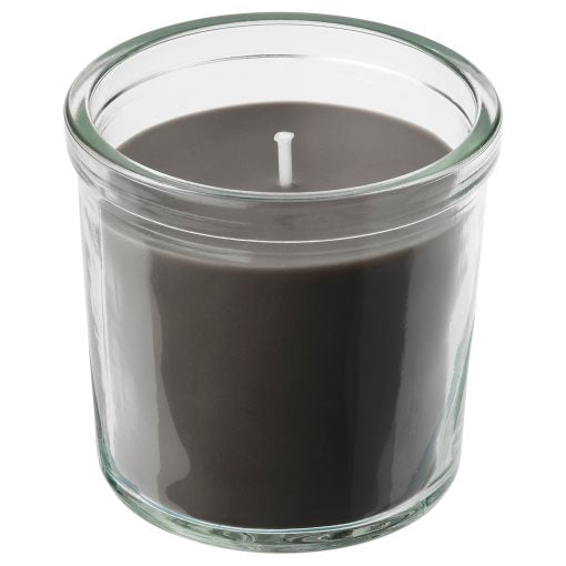 ENSTAKA scented candle in glass/Bonfire, 20 hr