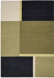 SKRIFTSPRÅK Rug, low pile, beige-green/dark blue, 133x195 cm