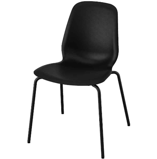 LIDÅS Seat shell, black/SEFAST Underframe chair, black