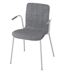LÄKTARE Seat shell/LÄKTARE Underframe for armchair,black/LÄKTARE Chair cover, grey