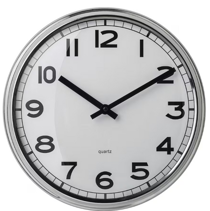 PUGG Wall clock, low-voltage/stainless steel, 12 ½ " 32 cm