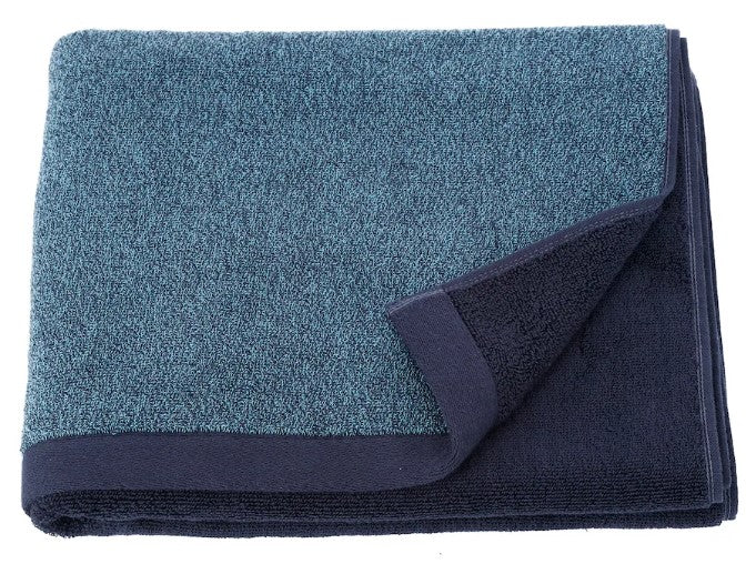 HIMLEÅN Bath towel, dark blue/mélange, 70x140 cm