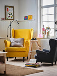 STRANDMON Wing chair, Skiftebo yellow