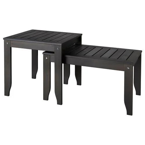 ORSKAR Pedestal Nested tables, set of 2, in/outdoor dark grey