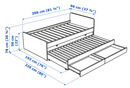 SLAKT bed frame with underbed and storage