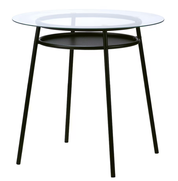 ALLSTA Table, glass/metal black