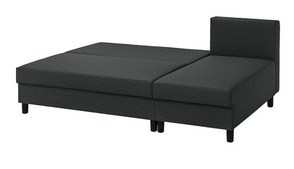 ÄLVDALEN 3-seat sofa-bed with chaise longue, Knisa dark grey