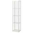 BLÅLIDEN Glass-door cabinet, white, 35x32x151 cm
