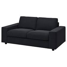 VIMLE 2-seater sofa with wide armrests / Saxemara black and blue