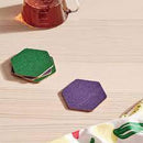 TABBERAS Coaster, cork/green/lilac,