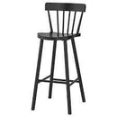 NORRARYD Bar stool with backrest, black, 74 cm