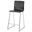 VOLFGANG Bar stool with backrest, chrome-plated/Bomstad black, 67 cm
