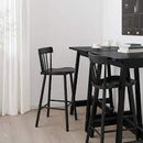 NORRARYD Bar stool with backrest, black, 74 cm