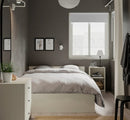 GURSKEN Bed frame with headboard, light beige, 140x200 cm
