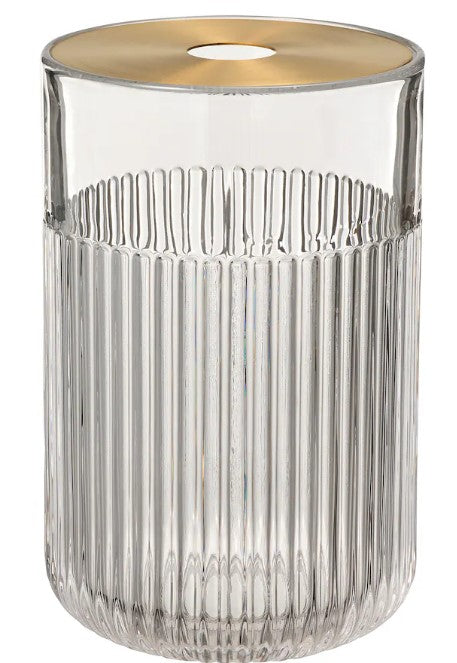 GRADVIS Vase with metal insert, clear glass/gold-colour, 21 cm