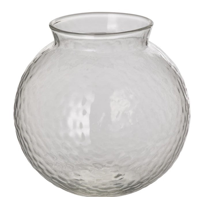 KONSTFULL Vase, clear glass/patterned, 10 cm
