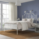 LEIRVIK Bed frame, white/Lönset, 160x200 cm