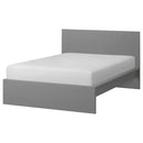 MALM Bed frame, high, grey stained, 140x200 cm
