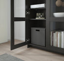 BRIMNES Cabinet with doors, glass/black, 78x95 cm