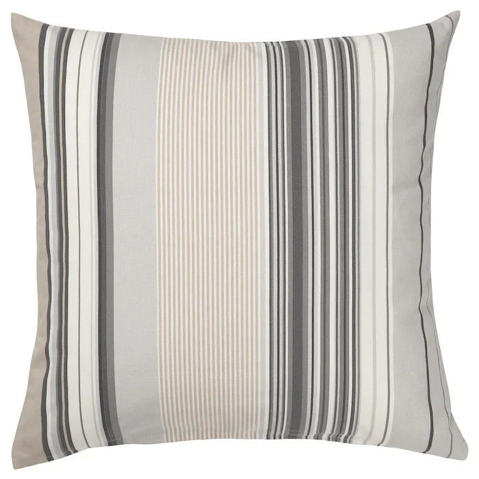 SOLMOTT Cushion cover, grey/striped, 50x50 cm
