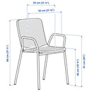 TORPARÖ Chair with armrests, in/outdoor, light grey-blue