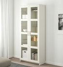 BRIMNES Glass-door cabinet, white, 80x190 cm