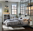 SLATTUM Upholstered bed frame, Knisa light grey, 160x200 cm