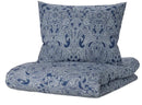 JATTEVALLMO Duvet cover and pillowcase, dark blue/white, 150x200/50x60 cm