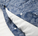 JATTEVALLMO Duvet cover and pillowcase, dark blue/white, 150x200/50x60 cm