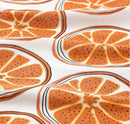 TORVFLY Tea towel, patterned/orange, 45x60 cm
