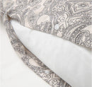 JÄTTEVALLMO Duvet cover and 2 pillowcases, beige/dark grey, 200x200/50x60 cm