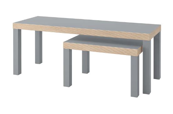 LACK IKEA set of 2 tables, grey.