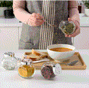 RAJTAN Spice jar glass/aluminium colour