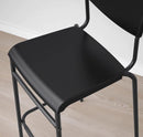 STIG Bar stool with backrest, black/black, 63 cm