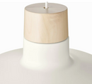 BUNKEFLO Pendant lamp, white/birch, 36 cm