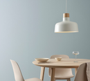 BUNKEFLO Pendant lamp, white/birch, 36 cm