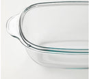 BURREN IKEA Oven/serving dish with lid, clear glass, 42x26 cm