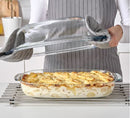 BURREN IKEA Oven/serving dish with lid, clear glass, 42x26 cm