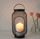 TOPPIG Lantern for block candle, black,