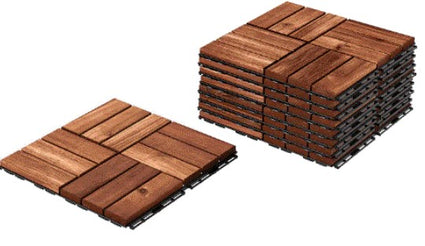 RUNNEN Floor decking, outdoor, brown stained, 0.81 m²
