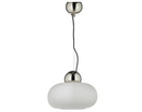 DEJSA Pendant lamp, chrome-plated/opal white glass, 36 cm