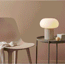 DEJSA Table lamp, beige/opal white glass, 28 cm