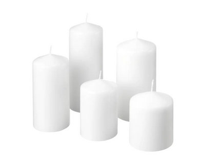 FENOMEN Unscented block candle, set of 5, white