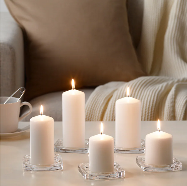 FENOMEN Unscented block candle, set of 5, white