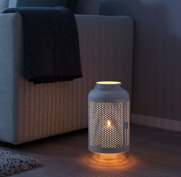 ÄDELHET Candle lantern, white, 40 cm