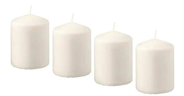 HEMSJÖ Unscented block candle, natural, 8 cm