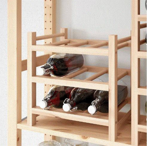 HUTTEN 9-bottle wine rack, solid wood >