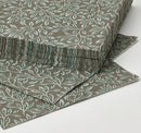 BIRKELÅNGA Paper napkin, leaf pattern grey-green, 33x33 cm