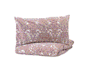 JATTEVALLMO Duvet cover & pillowcase, white/dark pink150x200/50x80