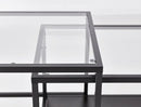 VITTSJÖ Nest of tables, set of 2, black-brown/glass, 90x50 cm
